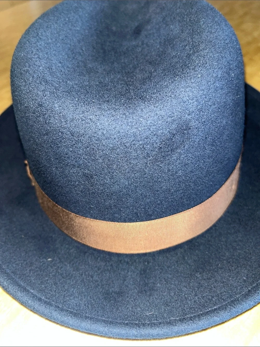 Goorin Bros. “The Doctor” Navy 100% Wool Fedora w/ Brown Band & Feather